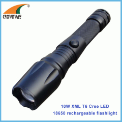 10W XML Cree flashlight portable lantern waterproof shock resistant 1000Lumen 18650 rechargeable repairing light