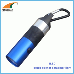 LED bottle opener torch 2*CR2032 battery lamp carabiner keychain light hand torch LED flashlight