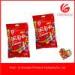 Resealable 90 G Red Color Three Side Sealed Bag With Zipper Top For Fruit Candy