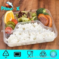 Microwave PP Four Compartments Takeaway Food Container