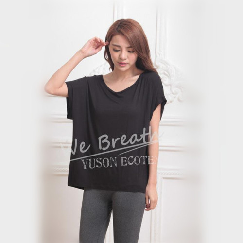 Apparel & Fashion Shirts & Blouses Black Bamboo Seamless Summer Breathable T-shirt Blouse Home Wear Girls