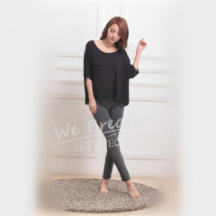 Apparel & Fashion Shirts & Blouses Black Seamless Bamboo Summer Breathable T-shirt Blouse Home Wear Girls