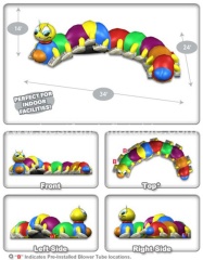 Inflatable Interactive Caterpillar Crawl Through