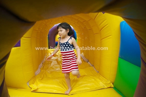 Inflatable jumping bouncer house with slide