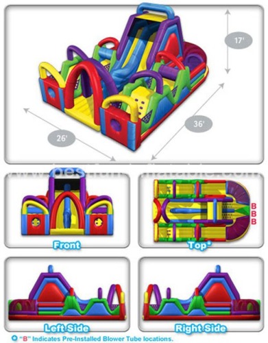 PVC Chaos Inflatable Obstacle Course for kids