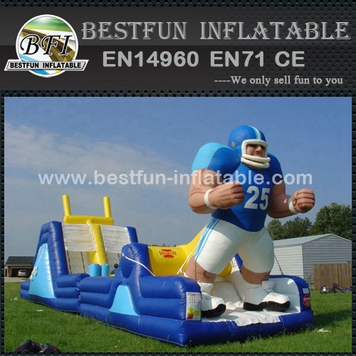 Inflatable slide and obstacle course in one rugby