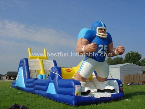 Rugby football player sports game inflatable obstacle course