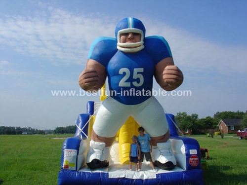 Rugby football player sports game inflatable obstacle course