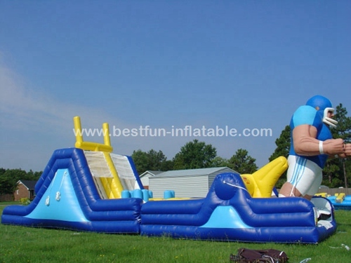 Rugby football player sports game inflatable obstacle course