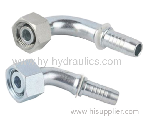 Hydraulic hose fitting with zinc plated metric female 74 degree cone set 20741