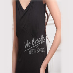 Apparel & Fashion Underwear & Nightwear Sleepwear & Pajamas Ladies Seamless Bamboo Sleeveless Black Nightwear Pajamas