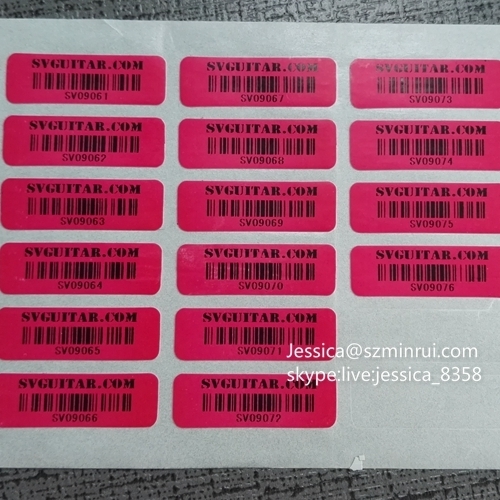 Fast Delivery Brittle Barcode Asset Label Printing One Time Use Fragile Barcode Sticker With Serial Numbers