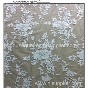 White Polyester Wedding Dress Lace Fabric (W5286)