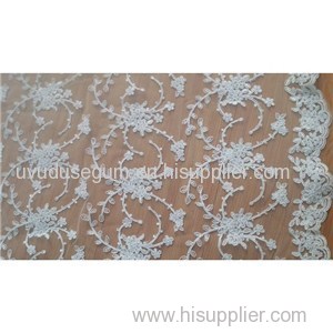 Lace Embroidery On Mesh Thread Lace Fabric (W9022)