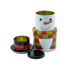 Snow Man Tin Box Christmas Tin Gift Box