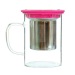 Borosilicate Single Wall Glass Infuser Mug With Stainless Steel Infuser And Lid