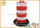 Road Safe Channelizer Plastic Traffic Barriers with HDPE Drum Material Rubber Base