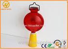 LED Flashing Traffic Warning Lights Cone Lamp Solar Powered Red