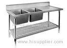 Restaurant Prep Table With Sink 1 / 2 / 3 Sinks Stainless Steel Sink Table