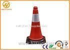 Heat Resistant PE Custom Safety Cones With 1.3kg Rubber Base 50 cm Height