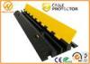 2 Channels Rubber Cable Protector Ramp Cord Cover with 20 Ton Weight Capacity 1000 * 250 * 50 mm