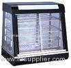 Black 4 Shelves Food Display Showcase / Tempered Glass Food Warmer Display Case