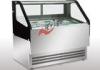 LED Light Food Display Showcase / Air Cooling 2 Lines Gelato Display Freezer