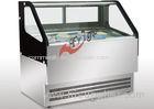 LED Light Food Display Showcase / Air Cooling 2 Lines Gelato Display Freezer