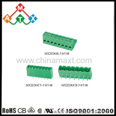 Right angle 5.0/5.08mm PCB pluggable terminal block connector male&female type replacement of PHOENIX and WAGO