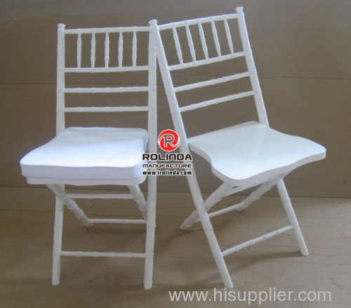 White wooden folding chiavari chair for wedding party rental