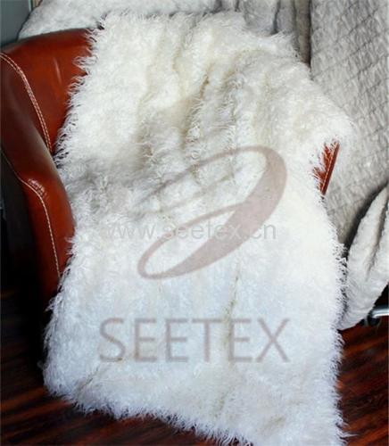 Mongolian lamb faux fur throw