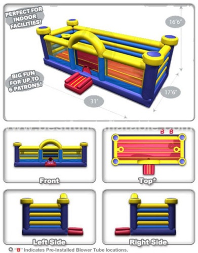 Inflatable basketball hoop field bouncer