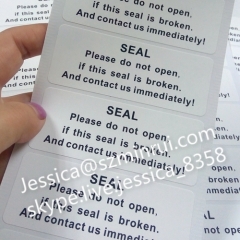 Custom Anti-tamper Safety Destructible Vinyl Label Anti-fake Breakable Security Warranty Seal Sticker