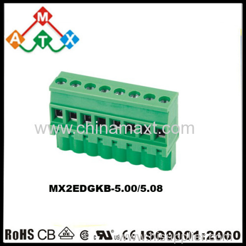 180 degree 5.0/5.08mm pitch 300V/15A pluggable male&female terminal block connectors electronic components