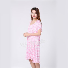 Apparel&Fashion Underwear&Nightwear Sleepwear&Pajamas bamboo fiber seamless pajama sleep dress for ladies short sleeves