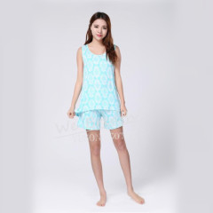 Apparel&Fashion Underwear&Nightwear Sleepwear&Pajamas Printing pattern pajama tank shorts for young ladies Spring Summer