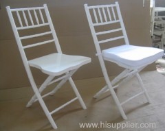 White wooden folding chiavari chair for wedding party rental