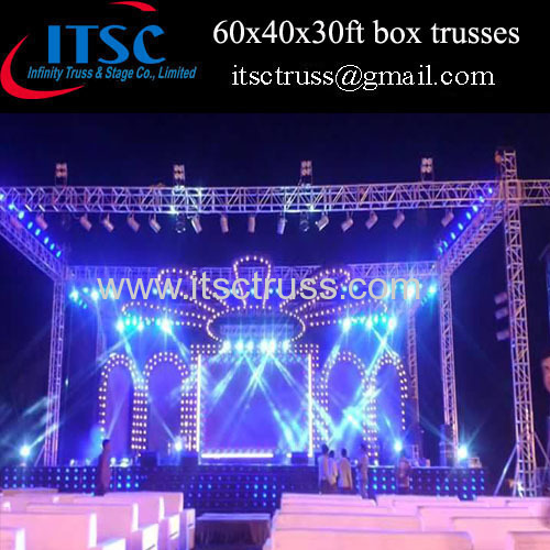 60x40x30ft box trusses with 6 pillars in India market