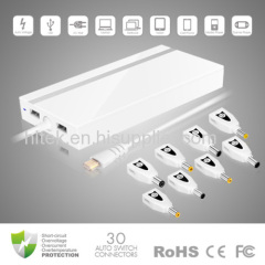 90W Ultra Slim Universal Laptop AC Adapter With 5V 2.3A Dual USB output