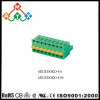 green color Screwless pluggale 5.0/5.08mm 300V/10A terminal block connectors with orange color push button