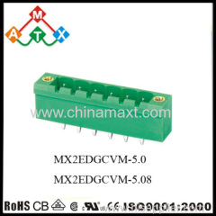 green color Screwless pluggale 5.0/5.08mm 300V/10A terminal block connectors with orange color push button