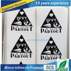 Best price For your custom design of high quality Eggshell sticker from China top factory of Destructible label paper