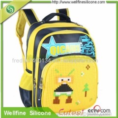 Many different colors pixel backpack with silicone mat