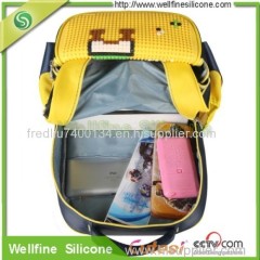 Many different colors pixel backpack with silicone mat