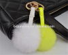 Good quality rabbit fur pom pom fur ball keychain bag pendant