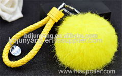 Good quality rabbit fur pom pom fur ball keychain bag pendant