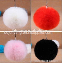 Promotional faux fur pom pom keychain fur ball pendnt decoration