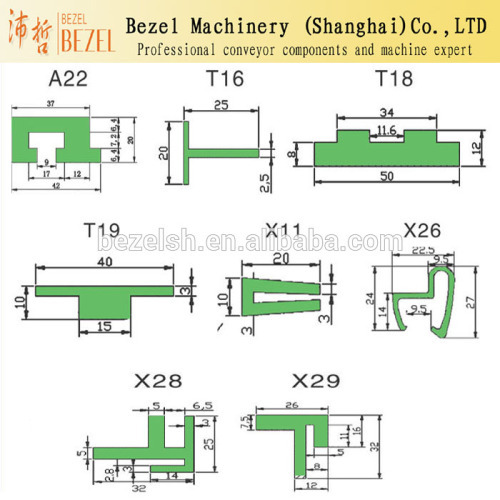 Plastic wear strip for conveyor