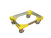 plastic container dolly in blue and yellow color