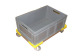 plastic container dolly in blue and yellow color